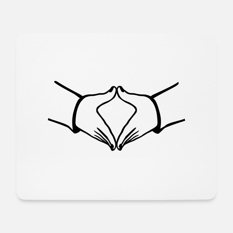 Merkelraute, Merkel, Raute, merkeln - Mousepad (Querformat) - Weiß