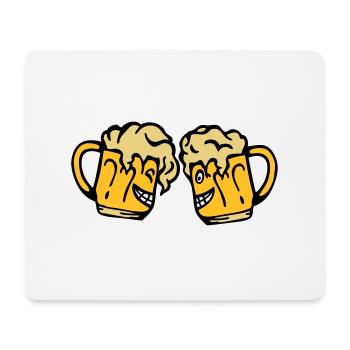 Bier Glas Alkohol Anstoß - Mousepad (Querformat) - Weiß - Vorne