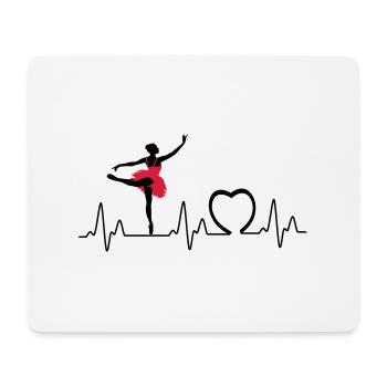 Heartbeat mit Herz ballett3 - Mousepad (Querformat) - Weiß - Vorne