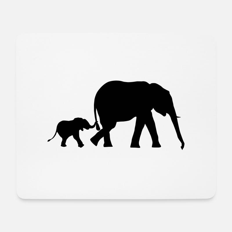 Elephant and baby elephant (super cheap!) - Tapis de souris (format paysage) - blanc