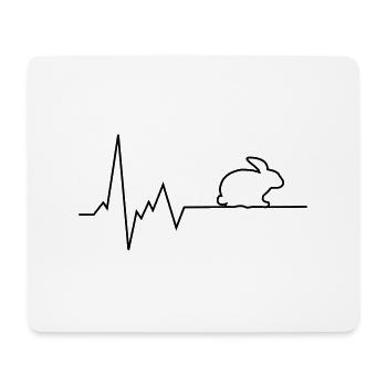 heartbeat rabbit - Mouse Pad (horizontal) - white - Front