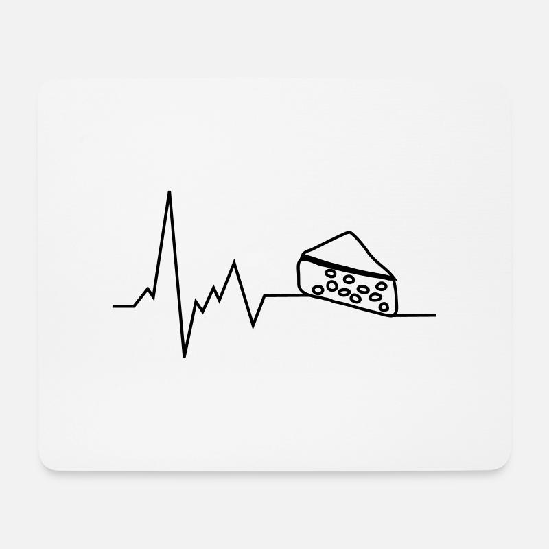 herzschlag käse - Mousepad (Querformat) - Weiß