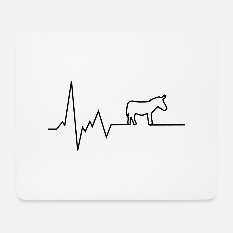 herzschlag esel - Mousepad (Querformat) - Weiß