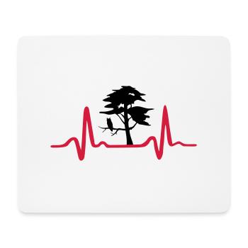 Baum mit Herzschlag, Natur EKG - Mousepad (Querformat) - Weiß - Vorne