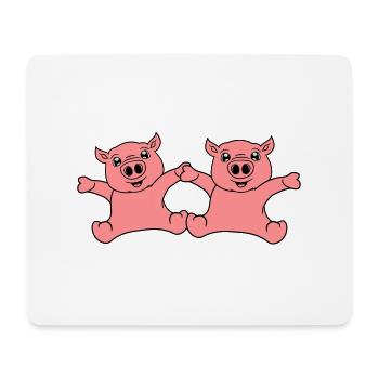 2 friends team couple sitting friendly small child - Mouse Pad (horizontal) - white - Front