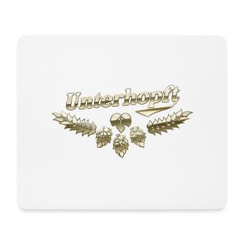 Lustiger Biertrinker Spruch Unterhopft - Mousepad (Querformat) - Weiß - Vorne