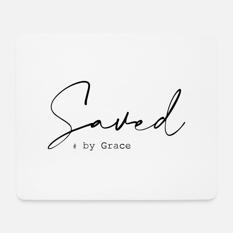 Saved by Grace - Mousepad (Querformat) - Weiß