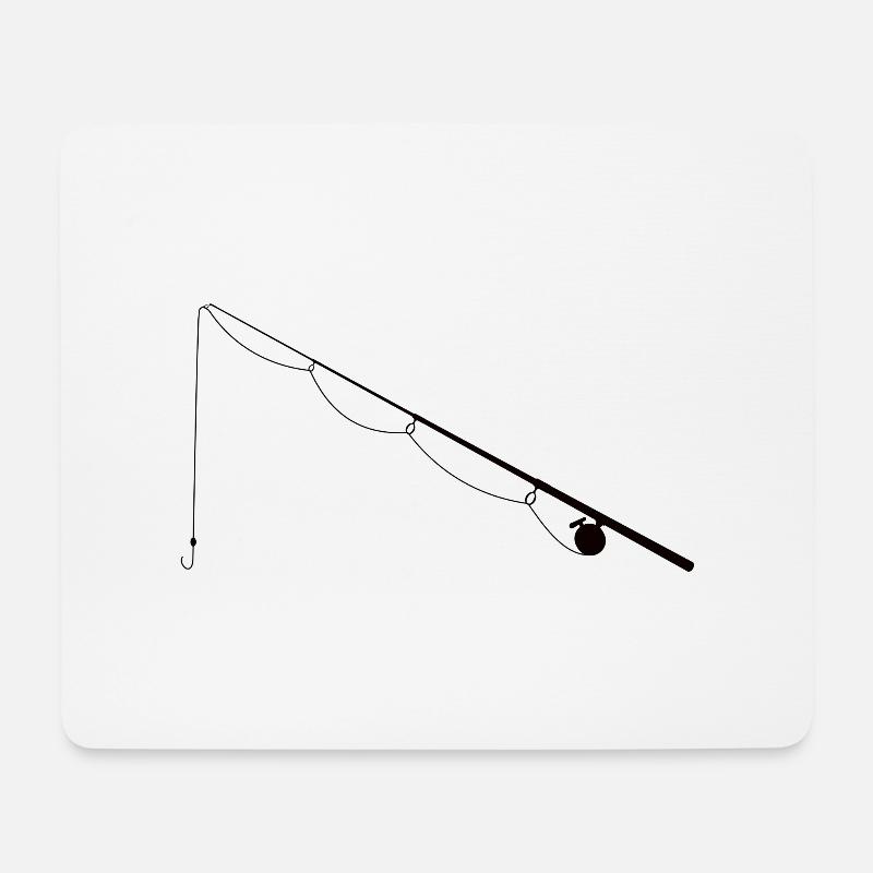 Angel Angelrute schwarz - Mousepad (Querformat) - Weiß