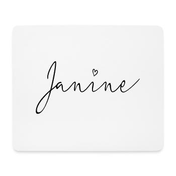 Janine surname first name - Mouse Pad (horizontal) - white - Front