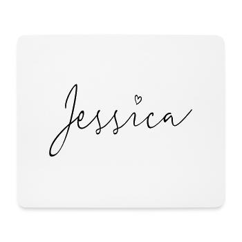Jessica surname first name - Mouse Pad (horizontal) - white - Front