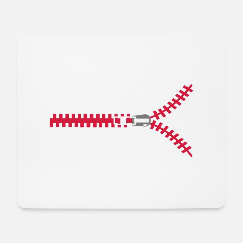 Reissverschluss Zipper Verschluss - Mousepad (Querformat) - Weiß
