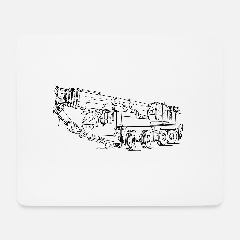 Mobile crane LTM 1090 4.1 dark - Mouse Pad (horizontal) - white