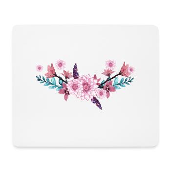 Fleurs - Tapis de souris (format paysage) - blanc - Devant