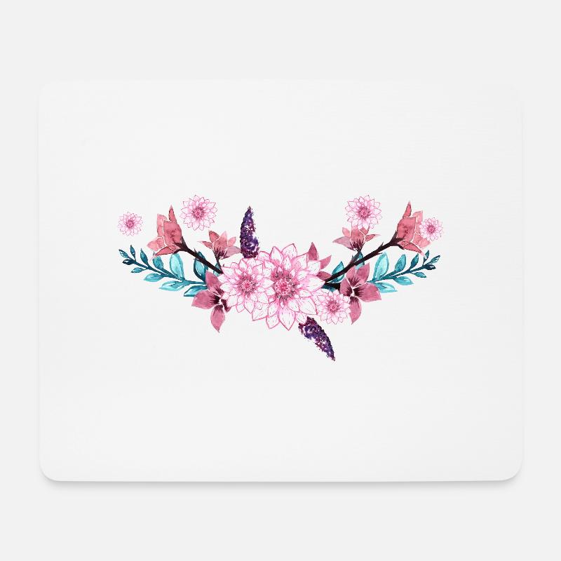 Blumen - Mousepad (Querformat) - Weiß