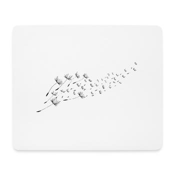 Pusteblume Löwenzahn Fliegende Samen - Mousepad (Querformat) - Weiß - Vorne
