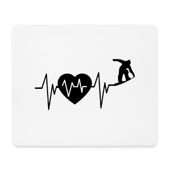 Snowboard Snowboarder - Tapis de souris (format paysage) - blanc - Devant