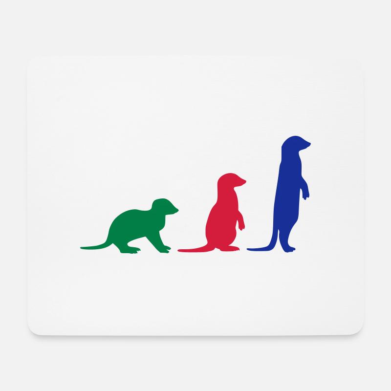 Erdmännchen drei vektor - Mousepad (Querformat) - Weiß