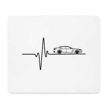 Car Lovers Heartbeat - Mousepad (Querformat) - Weiß - Vorne