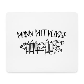 Lehrersprüche Mann mit Klasse Beruf Lehrer Sprüche - Mousepad (Querformat) - Weiß - Vorne