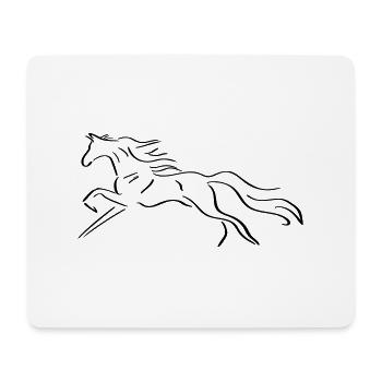 Horse Line Art - Minimaliste - Tapis de souris (format paysage) - blanc - Devant