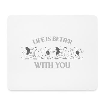 Hunde- Leben - Mousepad (Querformat) - Weiß - Vorne