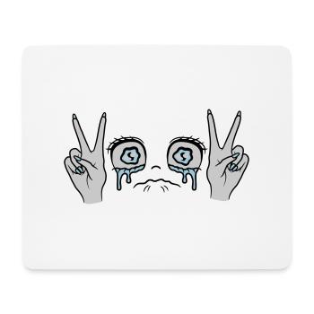 Female Victory Hand Signal Girl - Mouse Pad (horizontal) - white - Front