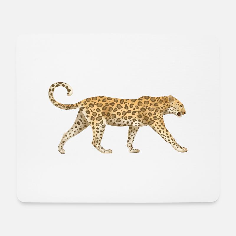 Leopard Katzen Afrika Tiere - Mousepad (Querformat) - Weiß
