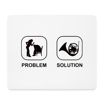 Horn Music Wind Instrument French Horn Instrument - Mouse Pad (horizontal) - white - Front