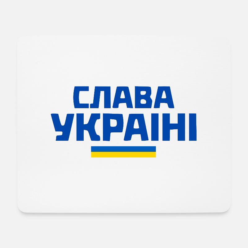 Slava ukraini - Mousepad (Querformat) - Weiß
