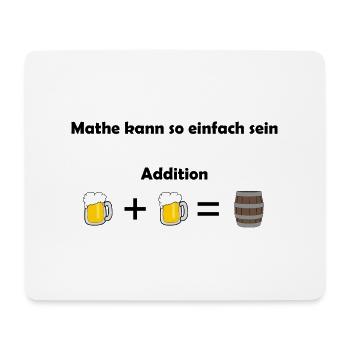 Bier-Mathematik - Addition kann so einfach sein - Mousepad (Querformat) - Weiß - Vorne