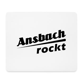 Ansbach rockt - Textdesign mit Stadtnamen - Mousepad (Querformat) - Weiß - Vorne