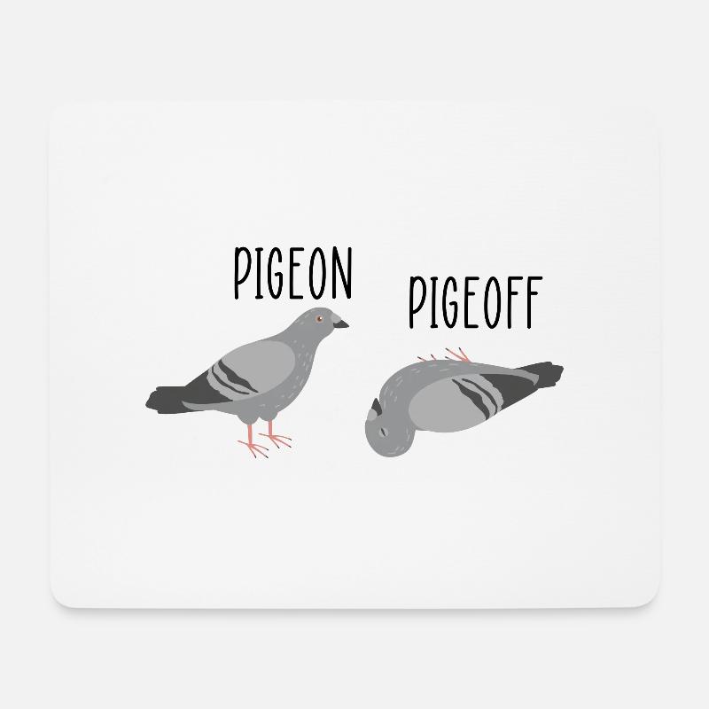 Pigeon Pigeoff - Bird Birdwatcher Birdwatching Pig - Mousepad (Querformat) - Weiß