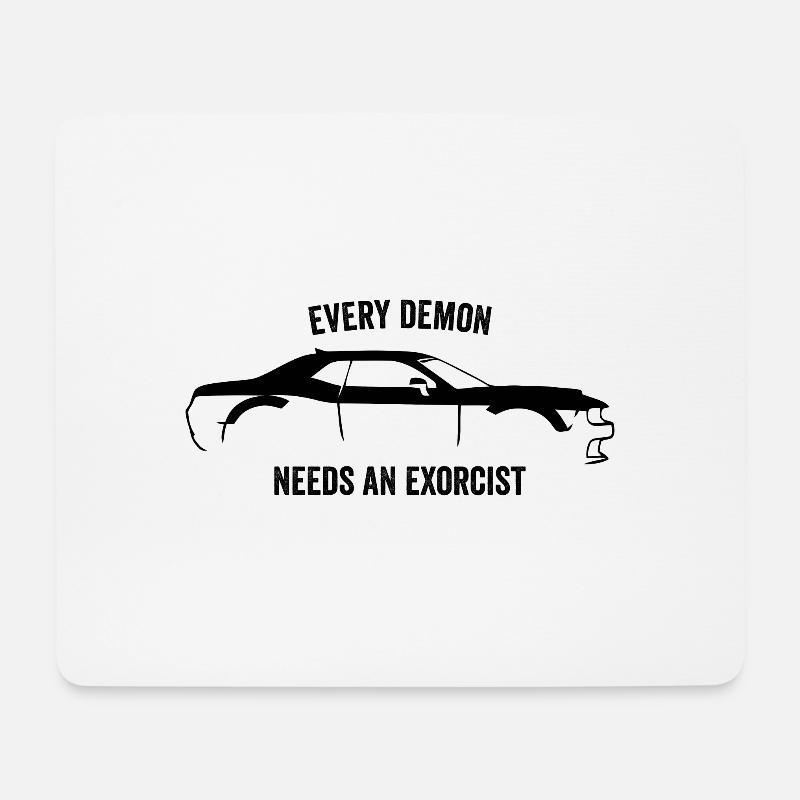 CHALLENGER DÄMON SLOGAN - Mousepad (Querformat) - Weiß