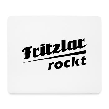 Fritzlar rockt - Textdesign mit Stadtnamen - Mousepad (Querformat) - Weiß - Vorne