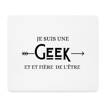 Je suis une geek et fière de l'être - Tapis de souris (format paysage) - blanc - Devant