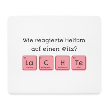 Wie reagierte Helium auf einen Witz? Lachte - Mousepad (Querformat) - Weiß - Vorne