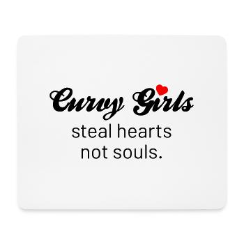 curvy girls steal hearts not souls - Mouse Pad (horizontal) - white - Front