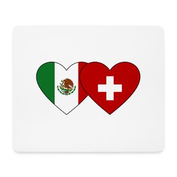 Mexique Suisse Drapeau Coeur - Tapis de souris (format paysage) - blanc - Devant