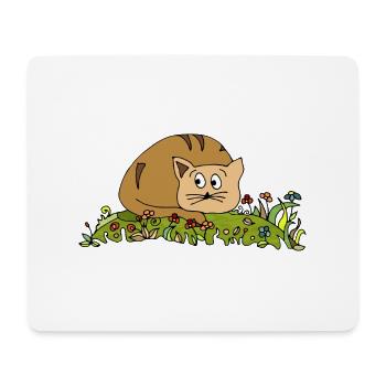 chat - Tapis de souris (format paysage) - blanc - Devant