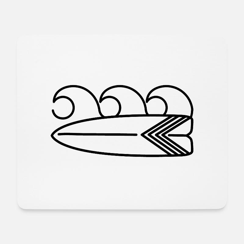 Surfbrett - Mousepad (Querformat) - Weiß