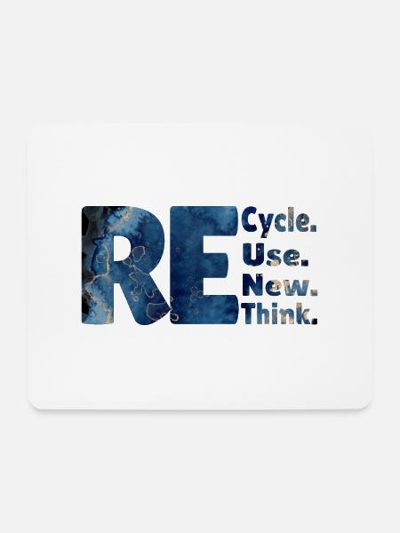 Recycle Use New Think neues Design - Mousepad (Querformat) - Weiß