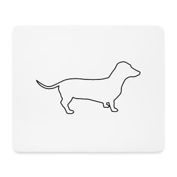 dackel konturen 1 - Mousepad (Querformat) - Weiß - Vorne