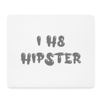 I H8 hipster - Tapis de souris (format paysage) - blanc - Devant