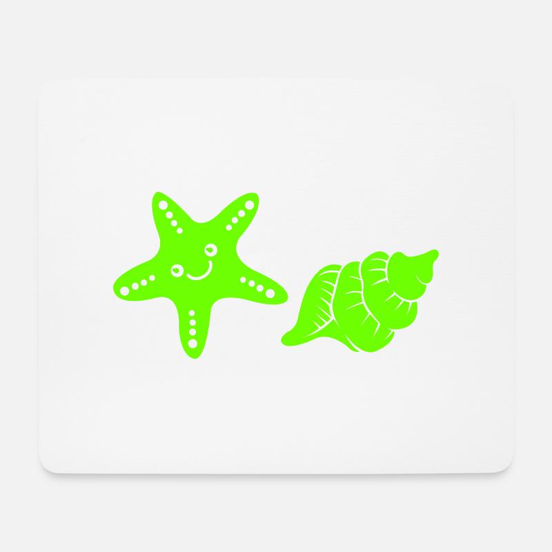 seestern muschel 1 - Mousepad (Querformat) - Weiß