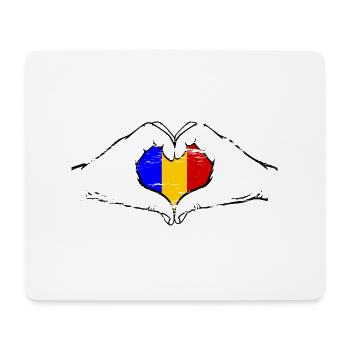 Romania flag heart shape used - Mouse Pad (horizontal) - white - Front