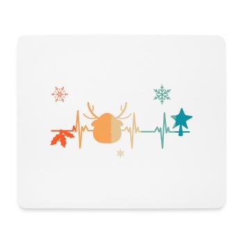 Herzschlag Weihnachten - Mousepad (Querformat) - Weiß - Vorne