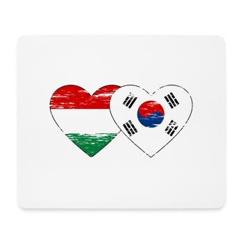 Hongrie Corée du Sud Drapeau Coeur Utilisé - Tapis de souris (format paysage) - blanc - Devant