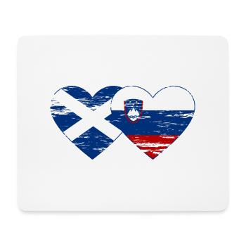 Scotland Slovenia flag heart used - Mouse Pad (horizontal) - white - Front