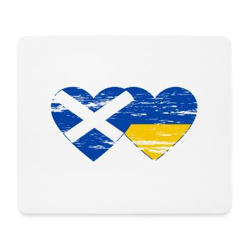 Scotland Ukraine Flag Heart Used - Mouse Pad (horizontal) - white - Front