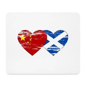 Scotland China Flag Heart Used - Mouse Pad (horizontal) - white - Front